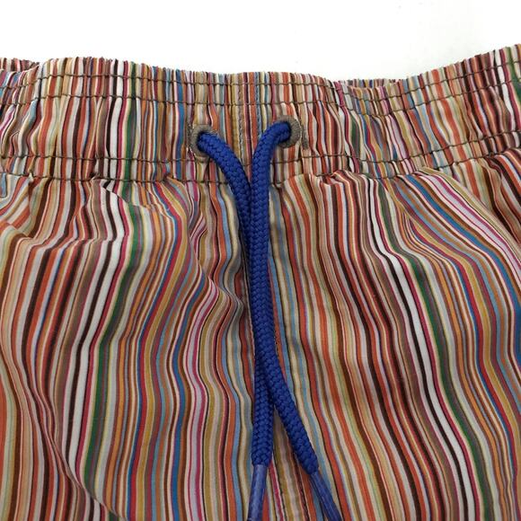 Paul Smith Junior | Striped Mesh Lined Swim Trunks with Pockets and Drawstring - Picture 3 of 7